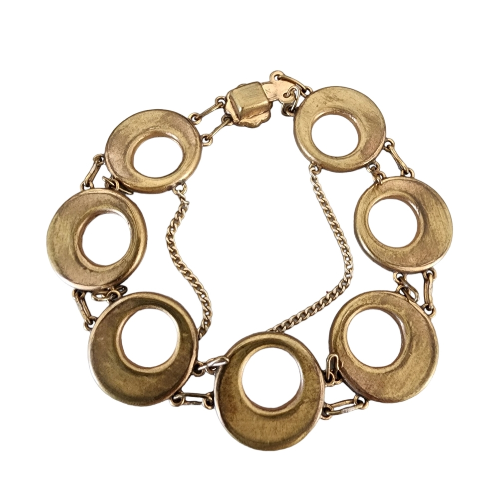 VINTAGE JAPANESE Damascene Bracelet Kyoto Gold Inlay 24K Silver Black Panel RARE - Picture 8 of 16